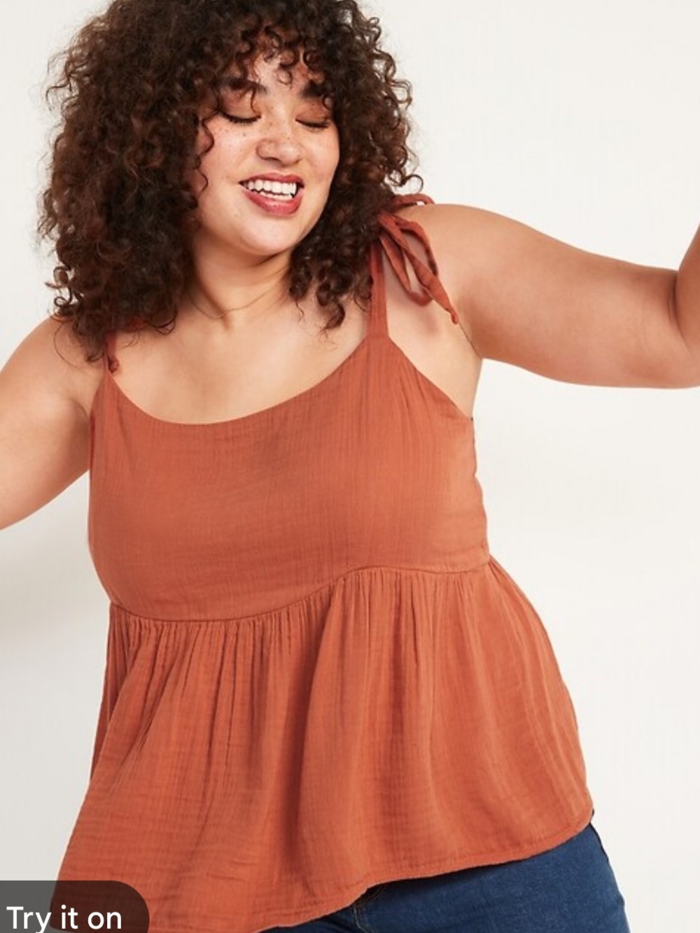 Old Navy Rust Tie-Shoulder Swing Cami